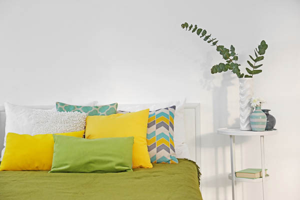 Add colourful Throw Pillows