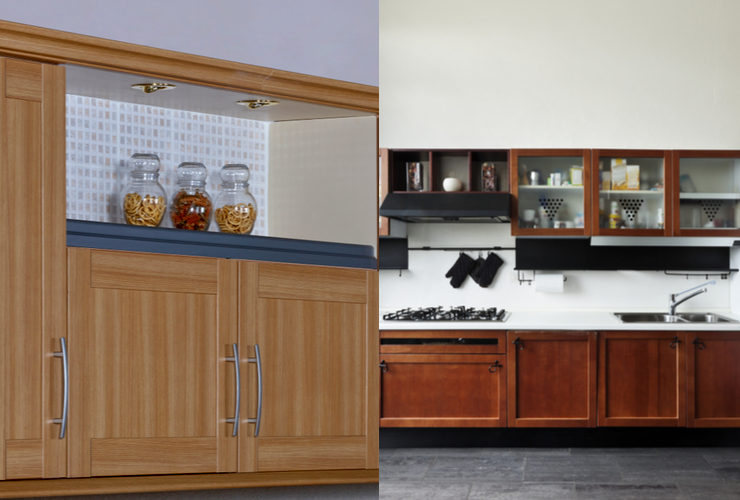 PVC and Wood Kitchen Cabinets