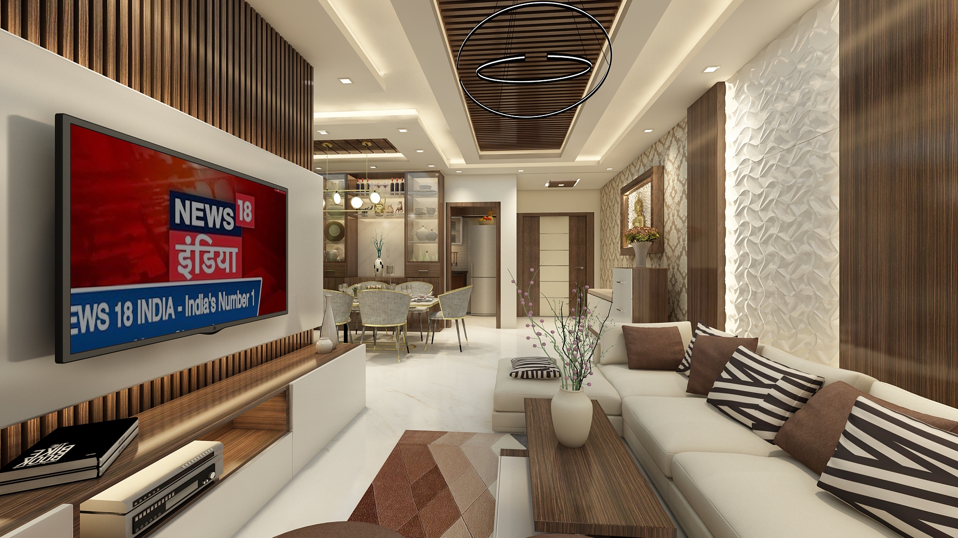 Classy & Customized 3BHK Home Interior Design in Behala, Kolkata ZAD