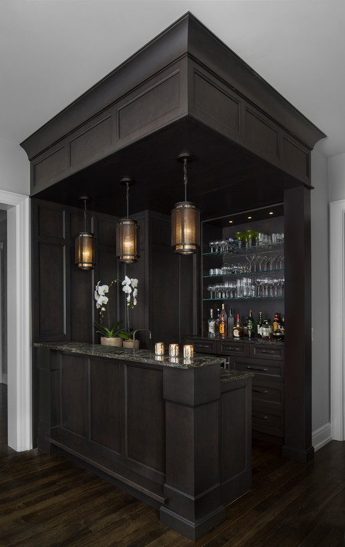 Modern Home Bar Counter Images with Simple Decor