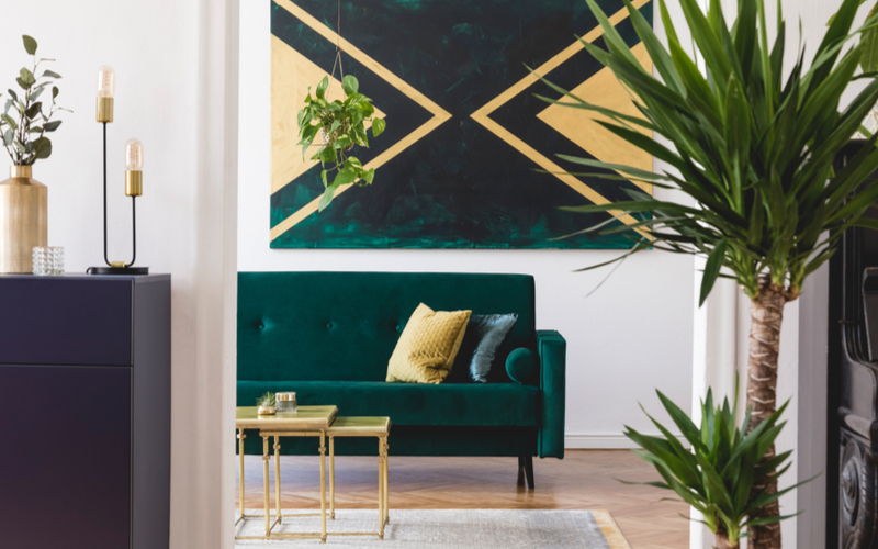 Green and Gold Living Room