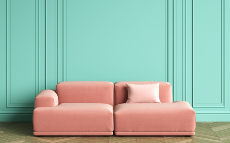 Soft Pink and Turquoise Living Room