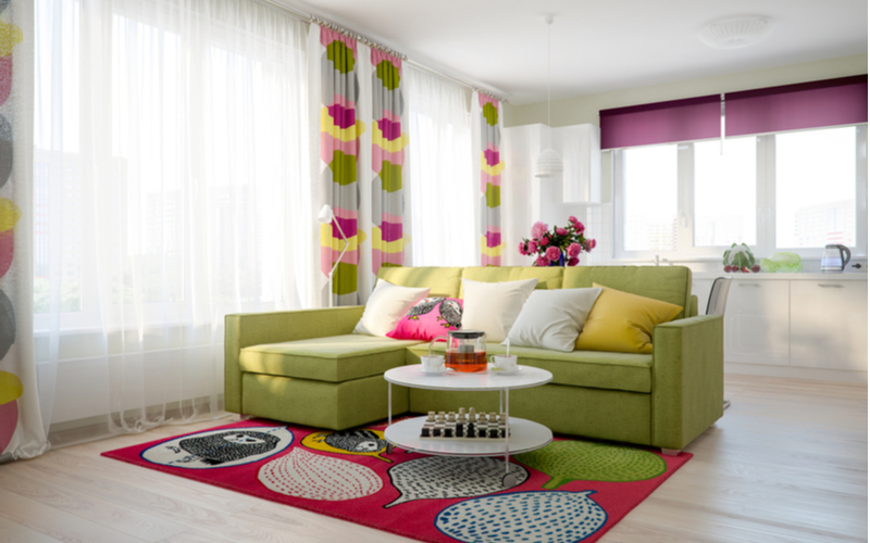 Rose and Fuchsia Living Room