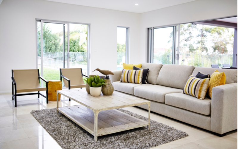 Yellow and Neutrals Living Room