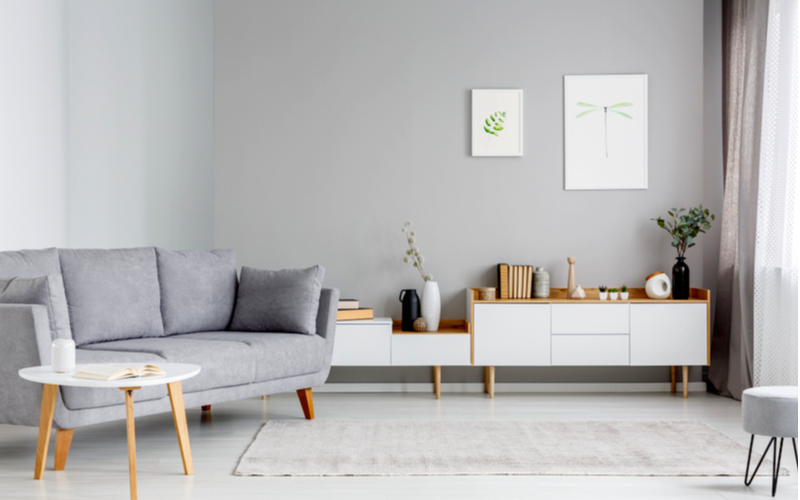 White and Gray Living Room