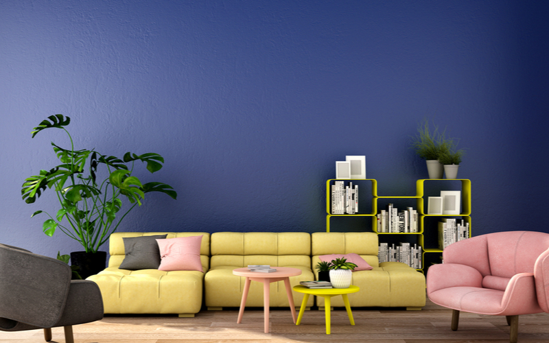 Blue and Yellow Living Room