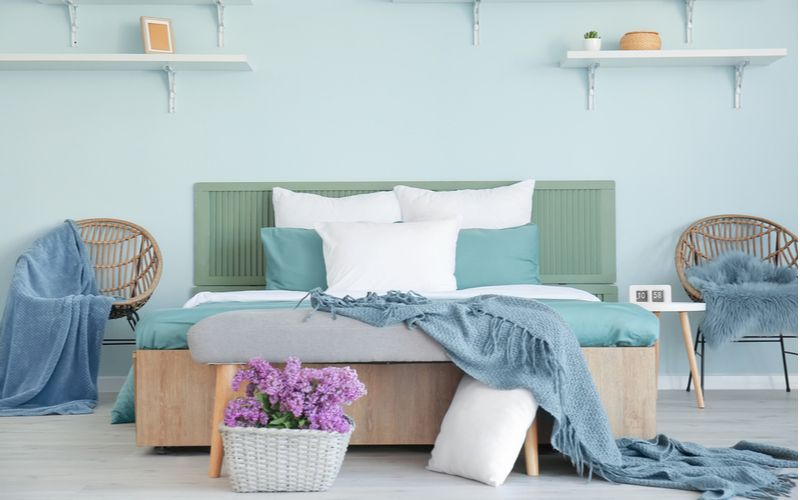 Pretty Blues And Sea Green Bedroom Color