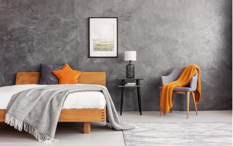 Orange and Gray Bedroom Color