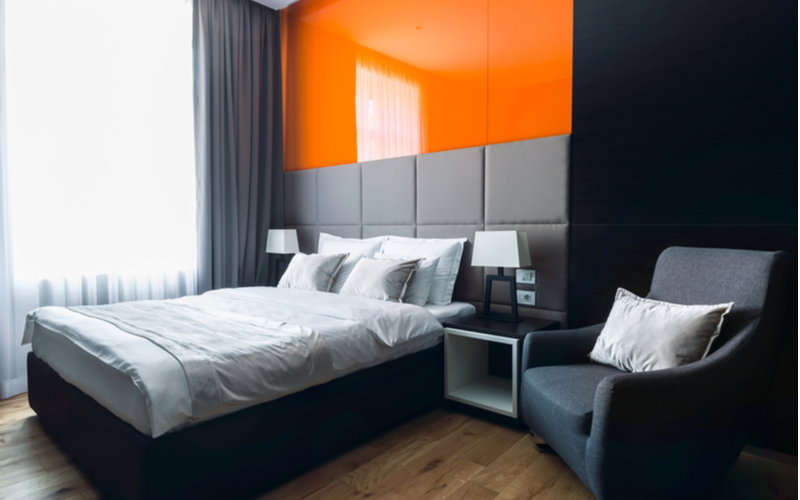 Orange and Gray Bedroom Color