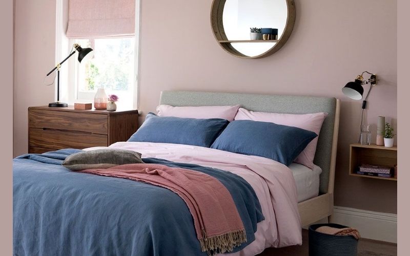 Cobalt and Pale Pink Bedroom Color