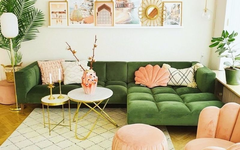 Peach and Lime Living Room