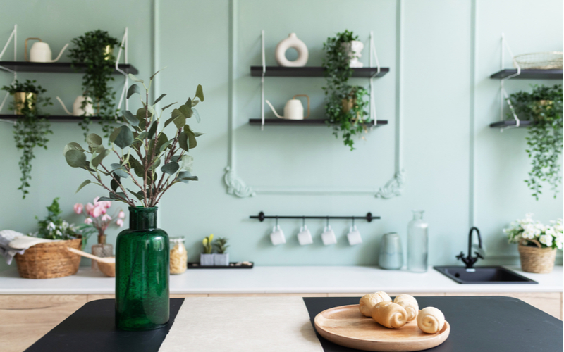 Rainwashed Green Living Room