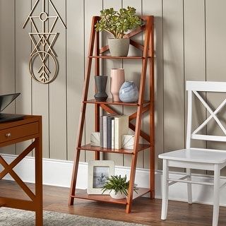 Place a stepladder or staircase wall shelf
