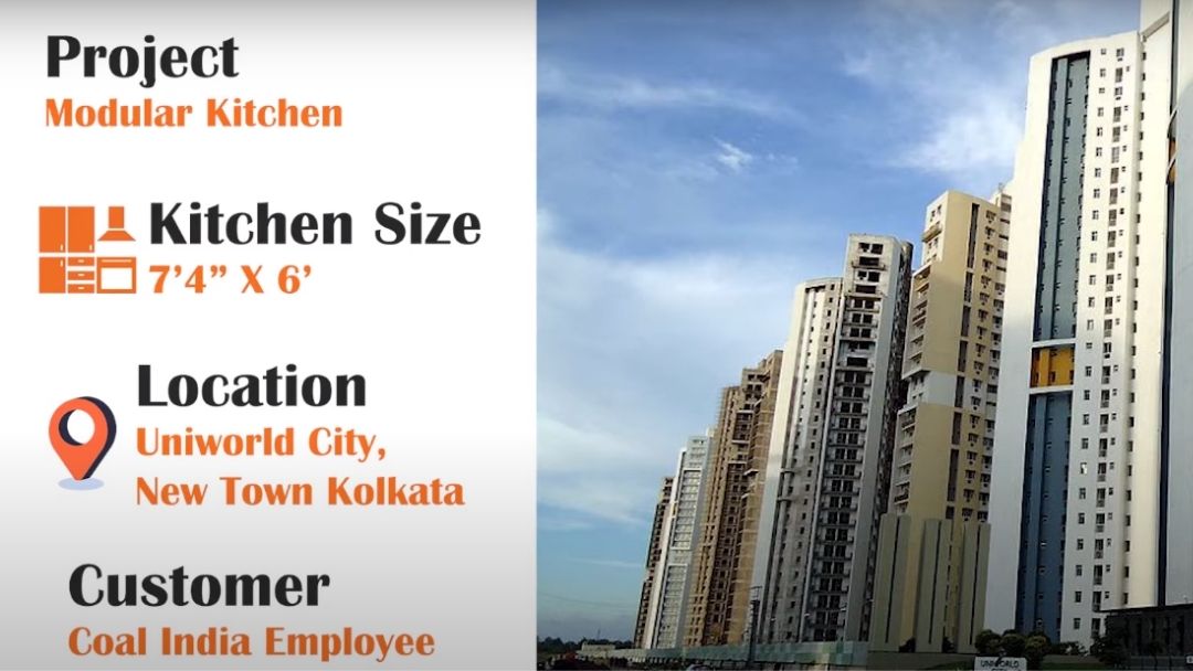 Modular Kitchen Design in Uniworld City, New Town, Kolkata