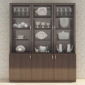 Crockery Unit Tall With 6 Doors – Chestnut Finish - In Kolkata