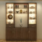 Display Cabinet With 4 Doors – Walnut Finish - In Kolkata