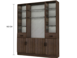 Crockery Unit With 4 Doors – Walnut Finish - In Kolkata