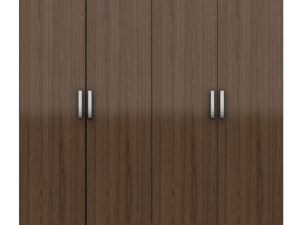 Wardrobe With 4 Swing Doors – Smoked Walnut Finish - In Kolkata