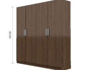 Modular Wardrobe Price – Smoked Walnut Finish - In Kolkata