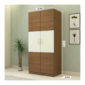 2 Door Swing Classic Wardrobe in Ivory White and Jungle Wood Gloss Finish