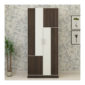 2 Door Wardrobe in Dark Walnut and Ivory White Finish