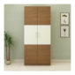 2 Door Swing Classic Wardrobe in Ivory White and Jungle Wood Gloss Finish