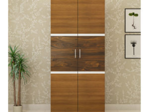 2 Door Swing Wardrobe in Glossy Jungle Teak and Jungle Wood Finish