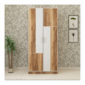 2 Door Wardrobe in Natural Wood and Ivory White Finish