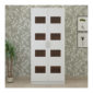 2 Door Swing Wardrobe in Chequered Ivory White and Wenge Finish
