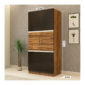 Moonwalker 2 Door Swing Wardrobe in Grainy Brown Gloss and Dark Chestnut Finish