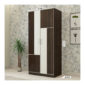 2 Door Wardrobe in Dark Walnut and Ivory White Finish