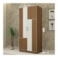 2 Door Wardrobe in Jungle Teak & Ivory White Finish