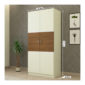 2 Door Swing Contemporary Wardrobe in Ivory White and Jungle Wood Gloss Finish