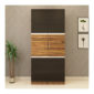 Moonwalker 2 Door Swing Wardrobe in Grainy Brown Gloss and Dark Chestnut Finish