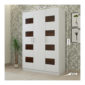 3 Door Swing Wardrobe in Chequered Ivory White and Wenge Finish