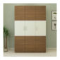 3 Door Swing Classic Wardrobe in Ivory White and Jungle Wood Gloss Finish