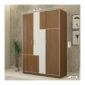 3 Door Wardrobe in Jungle Teak & Ivory White Finish
