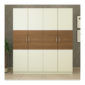 4 Door Contemporary Swing Wardrobe in Ivory White and Jungle Wood Finish