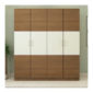 4 Door Classic Wardrobe in Ivory White and Jungle Wood Finish
