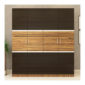 Moonwalker 4 Door Swing Wardrobe in Grainy Brown Gloss and Dark Chestnut Finish