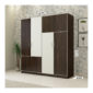 4 Door Wardrobe in Dark Walnut & Ivory White Finish
