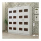 4 Door Swing Wardrobe in Chequered Ivory White and Wenge Finish