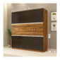 Moonwalker 3 Door Swing Wardrobe in Grainy Brown Gloss and Dark Chestnut Finish