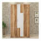3 Door Wardrobe in Natural Wood and Ivory WhiteFinish