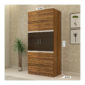 2 Door Swing Wardrobe in Grainy Brown Gloss and Wenge Finish