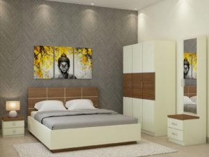 Callum XL Room Package in Ivory White And Jungle Wood Finish