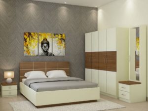 Callum XXL Room Package in Ivory White And Jungle Wood Finish