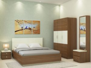 Callum XL Room Package in Ivory White & Jungle Wood Finish